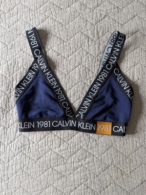 Calvin Klein Navy & Black Logo Bralette
